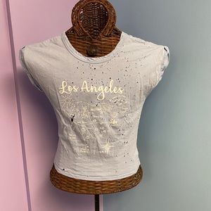 Los Angelos Baby Blue Short Sleeve Shirt Top